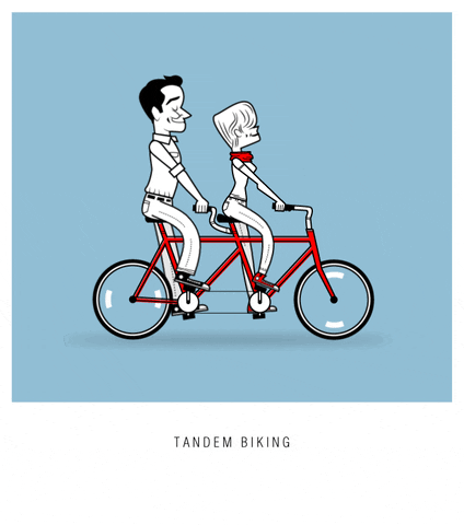 tandem biking illustration