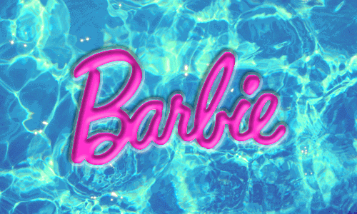 Le logo de Barbie à la piscine