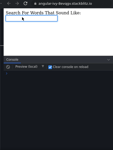 console log input search zoomed
