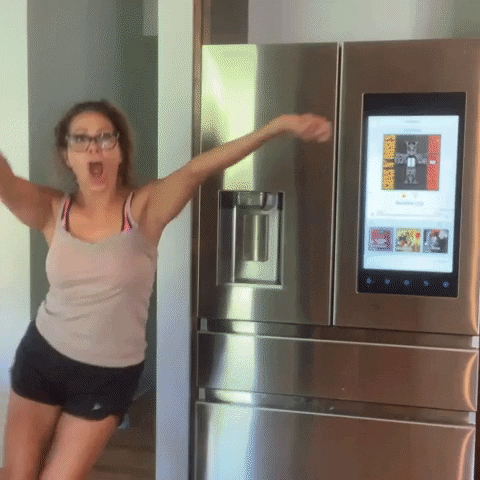 Woman doing a happy dance celebrating progress