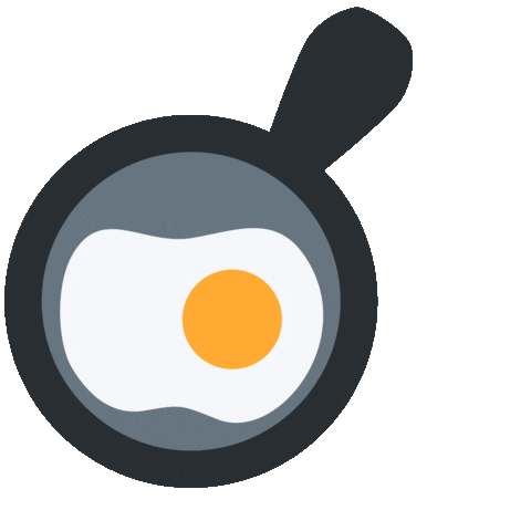 Frying Pan Breakfast Sticker by #Foodloversunite for iOS & Android | GIPHY