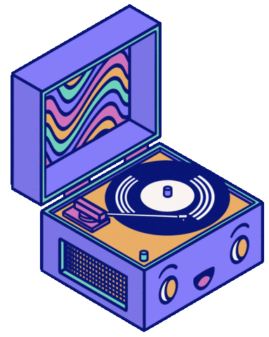 Record Player Vinyl Sticker by Mr. Moore for iOS & Android | GIPHY