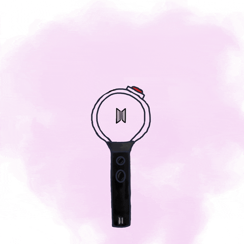 ARMY Bomb lightstick with BTS logo shining gif