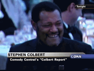 Stephen Colbert Laurence Fishburn GIF - Find & Share on GIPHY