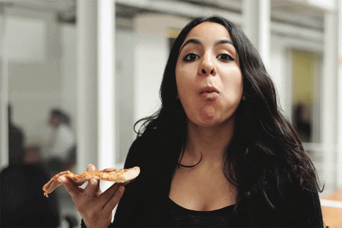 girl food pizza woman eating