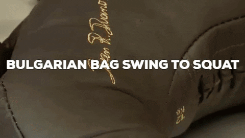 bulgarian bag swing to squat gif
