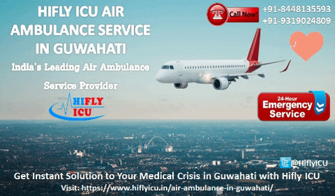 Air Ambulance Services from Guwahati to Kolkata