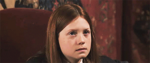 Ginny Weasley looking sad