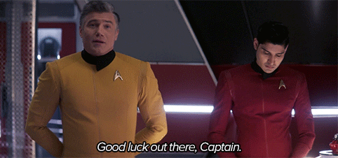 Christopher Pike, Star Trek: Discovery, "Good luck out there, Captain"