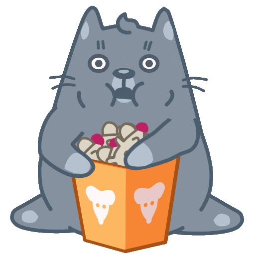 Cat Popcorn Sticker by Iconka for iOS & Android GIPHY