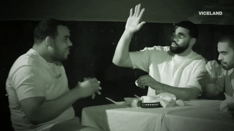 High Five Pitch Black GIF by JASPER & ERROL'S FIRST TIME