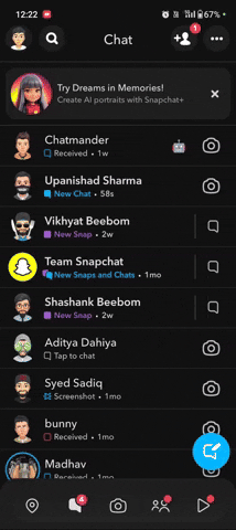 GIF showcasing Snapchat Half Swipe feature