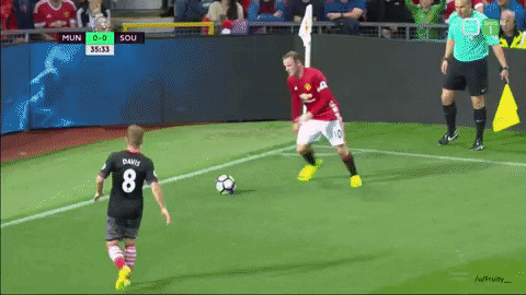 Manchester United striker Zlatan Ibrahimovic is ageing like fine wine. Here's a GIF of his header goal vs Southampton in the English Premier League. Assist by Wayne Rooney.