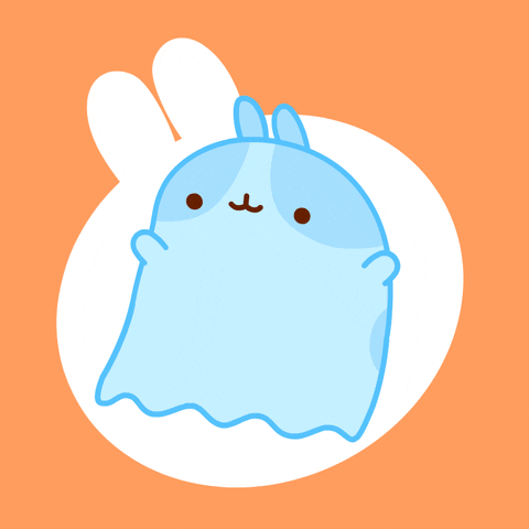 molang kawaii bunny ghost gif
