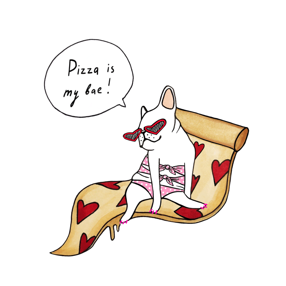 French Bulldog Pizza Sticker by Fine Frenchie for iOS & Android GIPHY