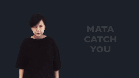 Singapore sign language of 'Mata catch you'