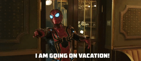 Spider-Man: 'I am going on vacation!' gif