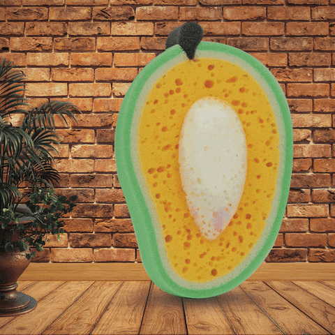 7306 Sponge Household Kitchen Mango Shape Bowl Dish Washing Cleaning Pad Cleaner, Bath Cleaning Sponge Dishwashing Sponge Mango (1 Pc)