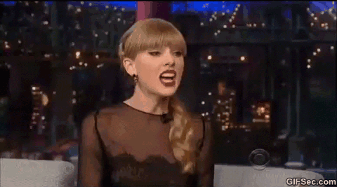 Gif of Taylor Swift screaming