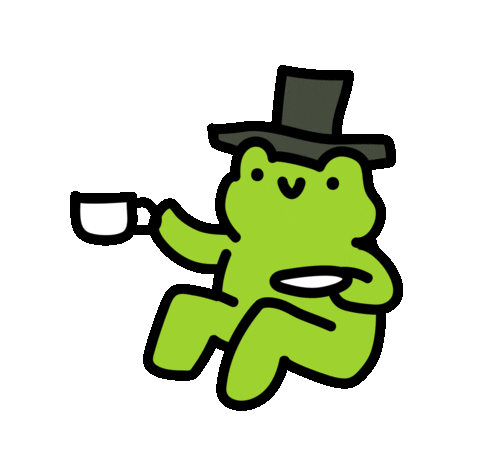Frog with teacup