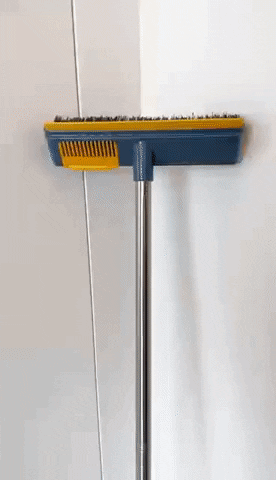 ikasus Floor Scrub Brush with Long Handle, 2 in 1 Scrape and Brush  Adjustable V-Shaped Cleaning Brush Head, 120° Rotating Removable Brush,  Rotating