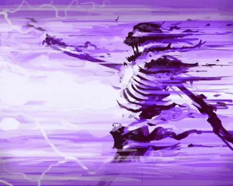 skeleton aura GIF to use in Instagram comments