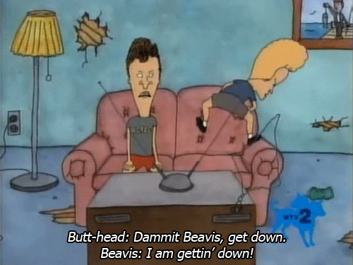 Image result for beavis humps couch gif