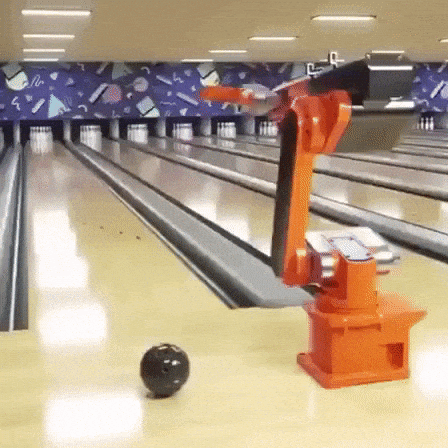 When a robot go on bowling in wtf gifs