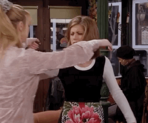 Friends during holiday reunion GIF