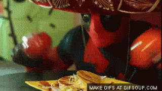 Image result for deadpool tacos gif"