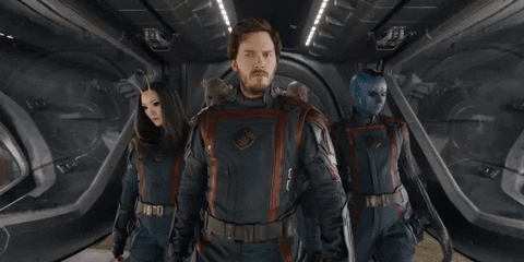 A GIF showing the Guardians of the Galaxy