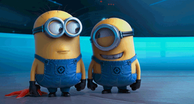 Two minions laughing