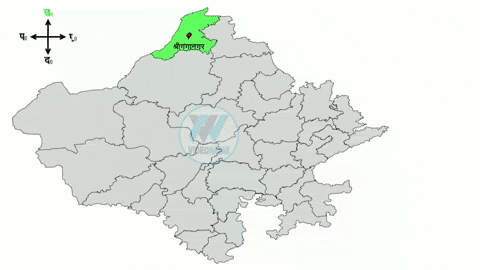 western india Rajasthan state map