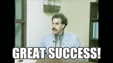 Image result for great success borat giphy