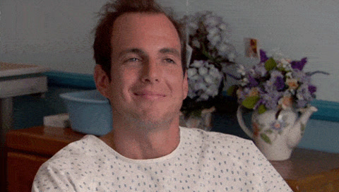 Arrested Development: Gob Bluth, in a hospital gown, smiles, then says "I've made a huge mistake"