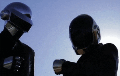 Daft Punk fist-bumping