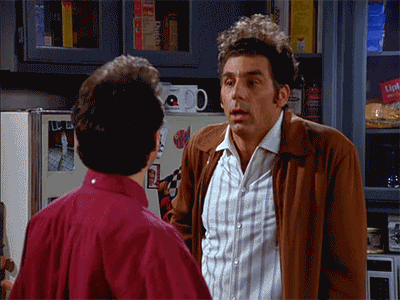 Kramer from Seinfeld saying "Giddy up!"