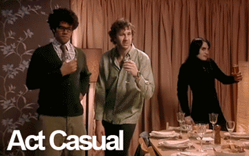  party awkward the it crowd act casual GIF