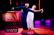 Derek Hough and Jennie Garth dancing together.