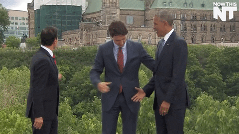Image result for obama and trudeau handshake gif