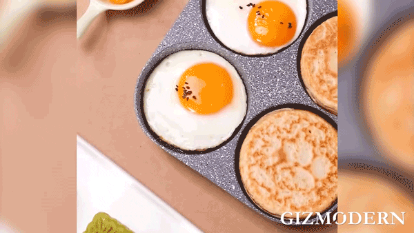 For Family 4 Holes Egg Fry Pan Pancake Maker Non-stick Egg Burger