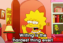 Lisa Simpson: 'Writing is the hardest thing ever' gif