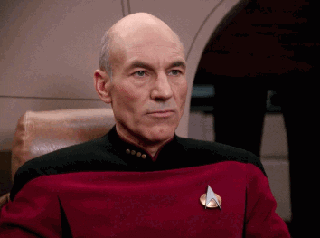 Captain Picard points and gives the order to 'make it so'.