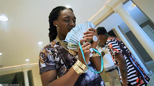 Takeoff counting his money