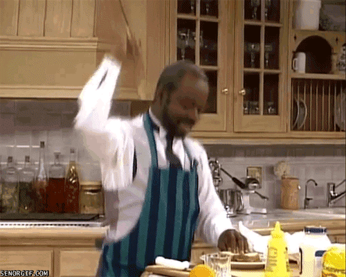 kid pound fists on kitchen table gif want food