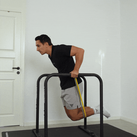 assisted 90 dip hold exercise demonstration