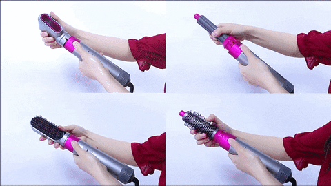 Wazifamo - 5 in 1 Hair Styler - Volumizer Rotating Hot Air Brush - Mul –  wazifamo