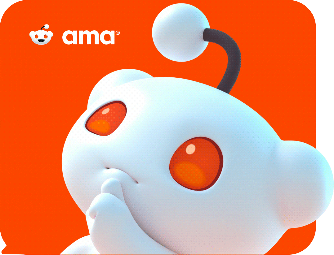 Reddit's AMA mascot thinking, ready to give one direct answer