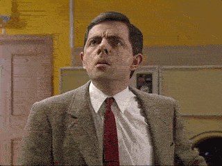 Image result for mr bean confused gif