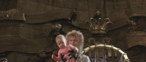 Image result for labyrinth throw baby gif